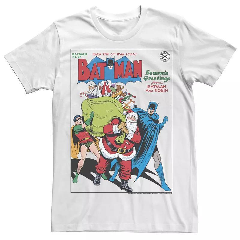 Mens DC Comics Seasons Greetings From Batman And Robin Christmas Tee Product Image