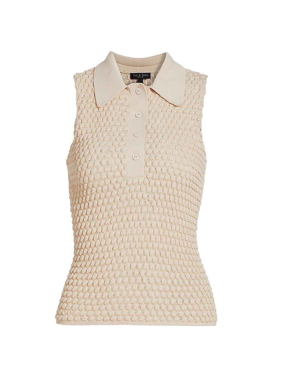 Womens Georgia Sleeveless Knit Polo Top Product Image