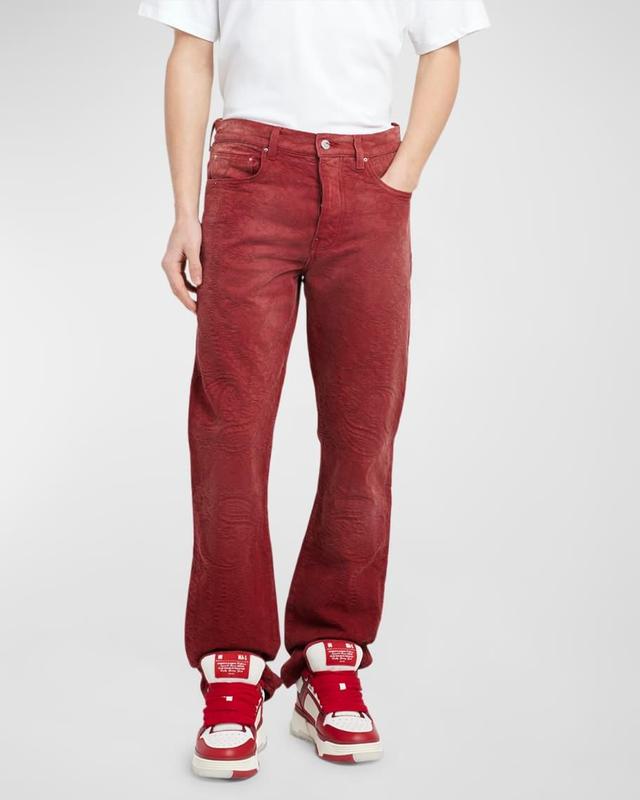 Mens Bandana Jacquard Straight-Leg Jeans Product Image