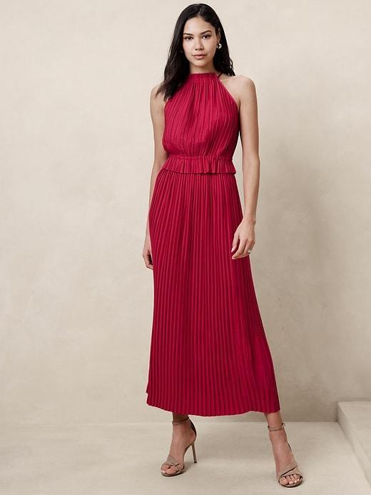 Pleated Maxi Skirt Product Image