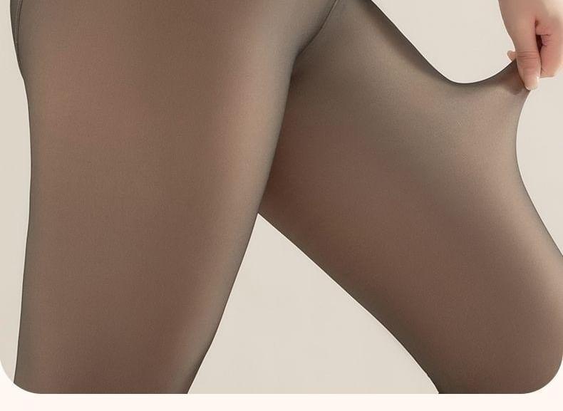 Plus Size Fleece Lined Plain Tights Product Image