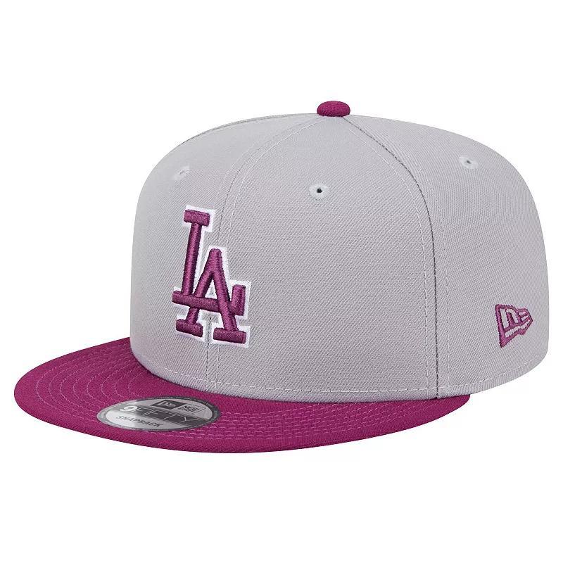 Mens New Era Gray/Purple Los Angeles Dodgers Color Pack Two-Tone 9FIFTY Snapback Hat Product Image