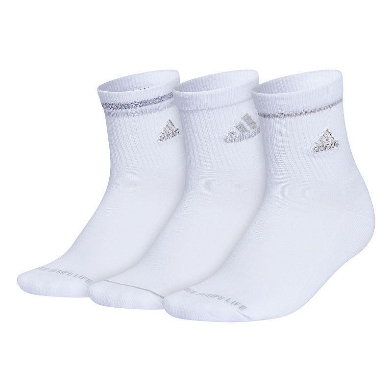 Womens adidas Cushioned Sport 2.0 3-Pack High Quarter Socks White Product Image