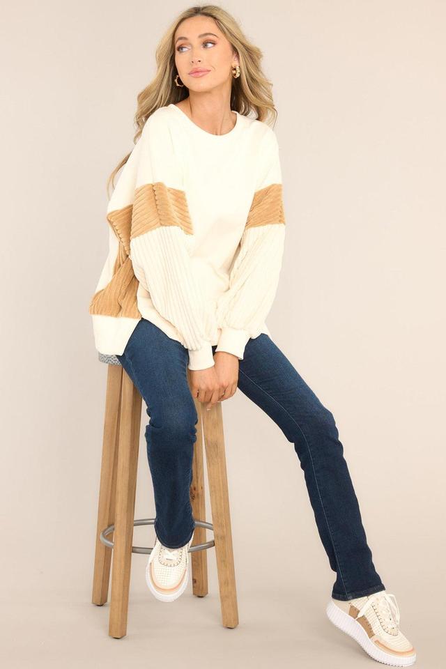 Dream Big Ivory Oversized Sweatshirt Product Image