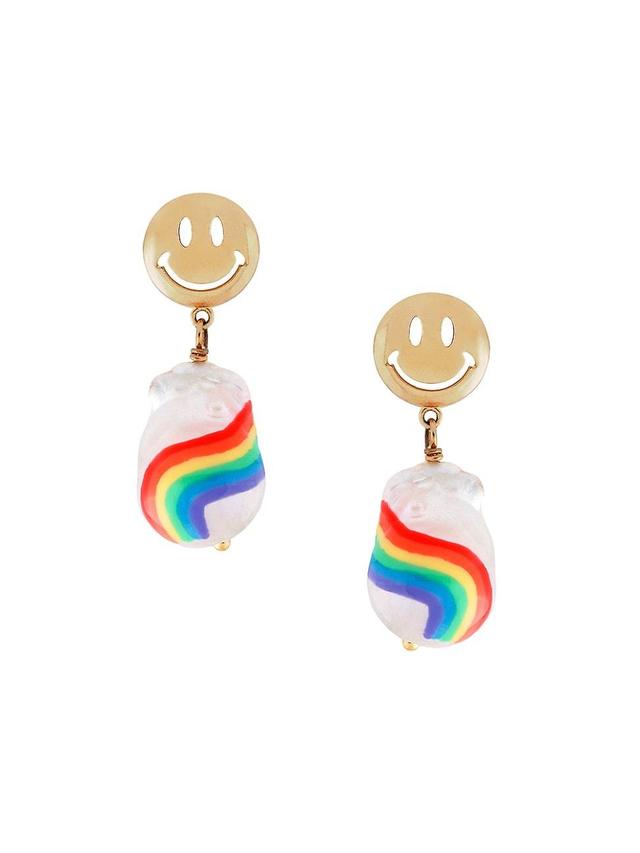 Womens Over The Rainbow Goldtone & Baroque Pearl Drop Earrings Product Image