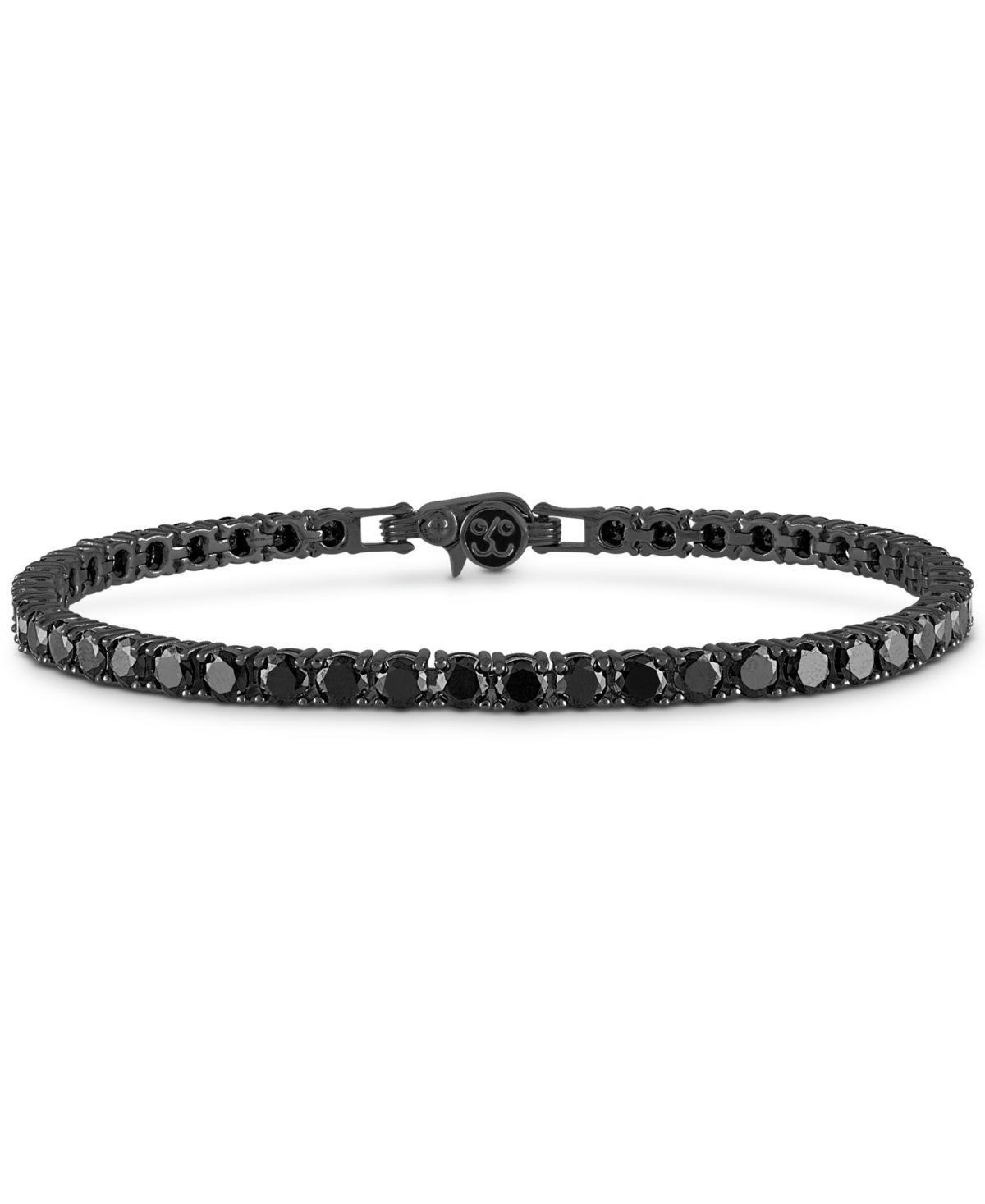 Esquire Mens Jewelry White Cubic Zirconia Tennis Bracelet in Sterling Silver (Also in Black Cubic Zirconia), Created for Macys Product Image