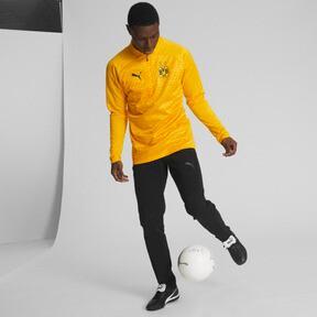 PUMA Borussia Dortmund Men's Soccer Training Fleece in Cyber Yellow/Black Product Image