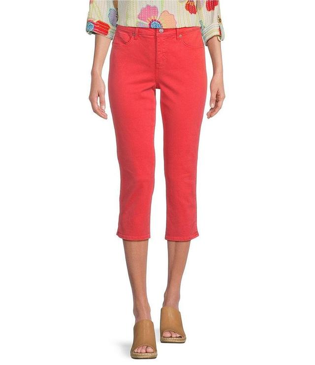 NYDJ Chloe Stretch Denim Side Slit Hem Slim-Leg Capri Jeans Product Image