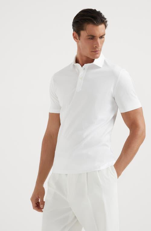 BRUNELLO CUCINELLI Classic Polo Shirt In White Product Image