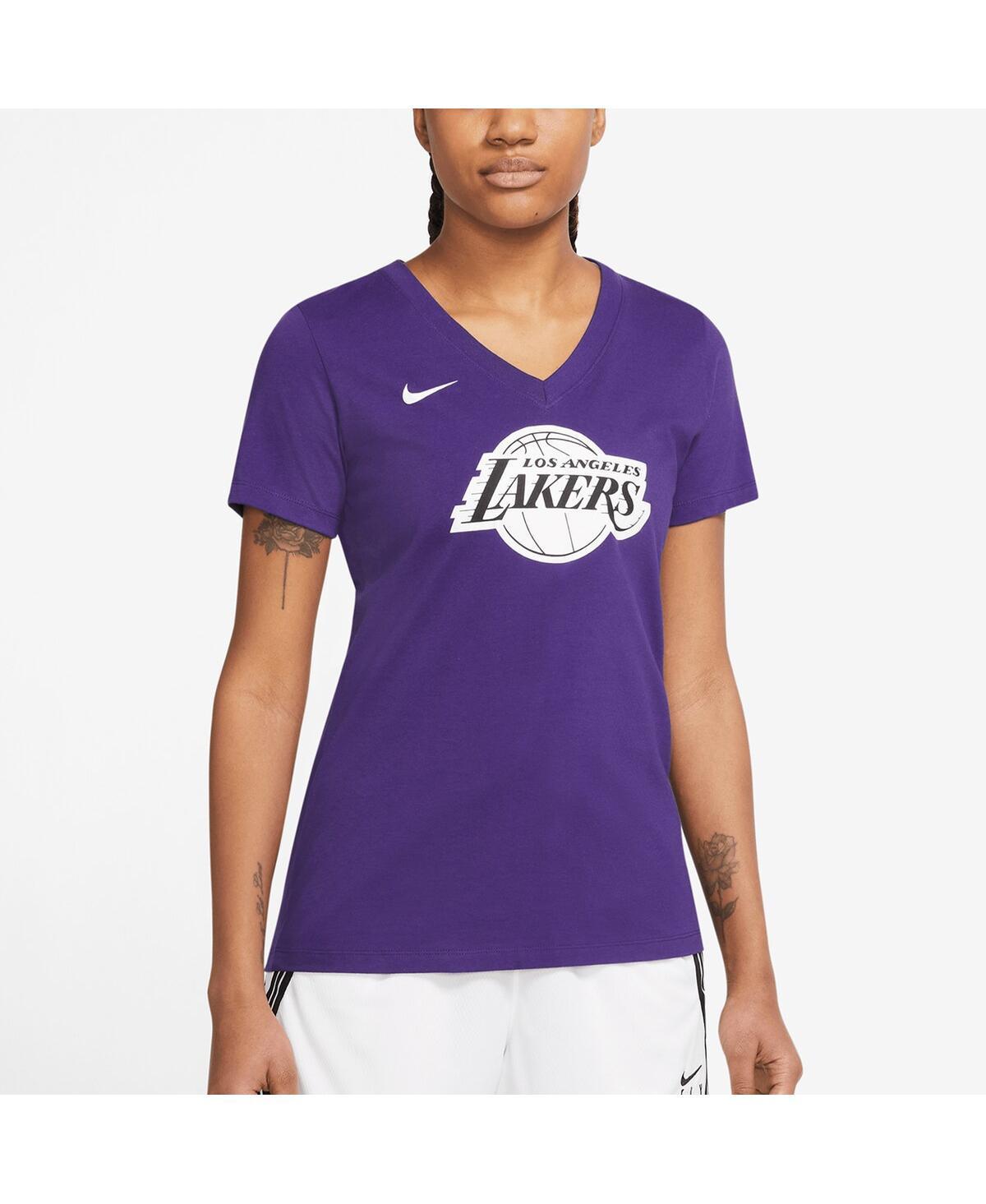 Womens Nike Purple Los Angeles Lakers 2022/23 City Edition Essential V-Neck T-shirt Product Image