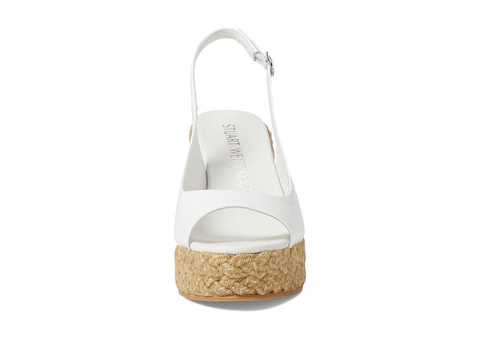 Stuart Weitzman Island Peep-Toe Espadrille Wedge Natural) Women's Shoes Product Image