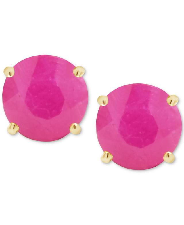 Celebration Gems 14k Gold Ruby Stud Earrings, Womens, Red Product Image