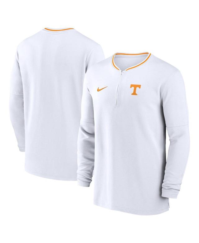 Nike Mens White Tennessee Volunteers 2024 Sideline Coach Performance Half-Zip Long Sleeve Top - White Product Image