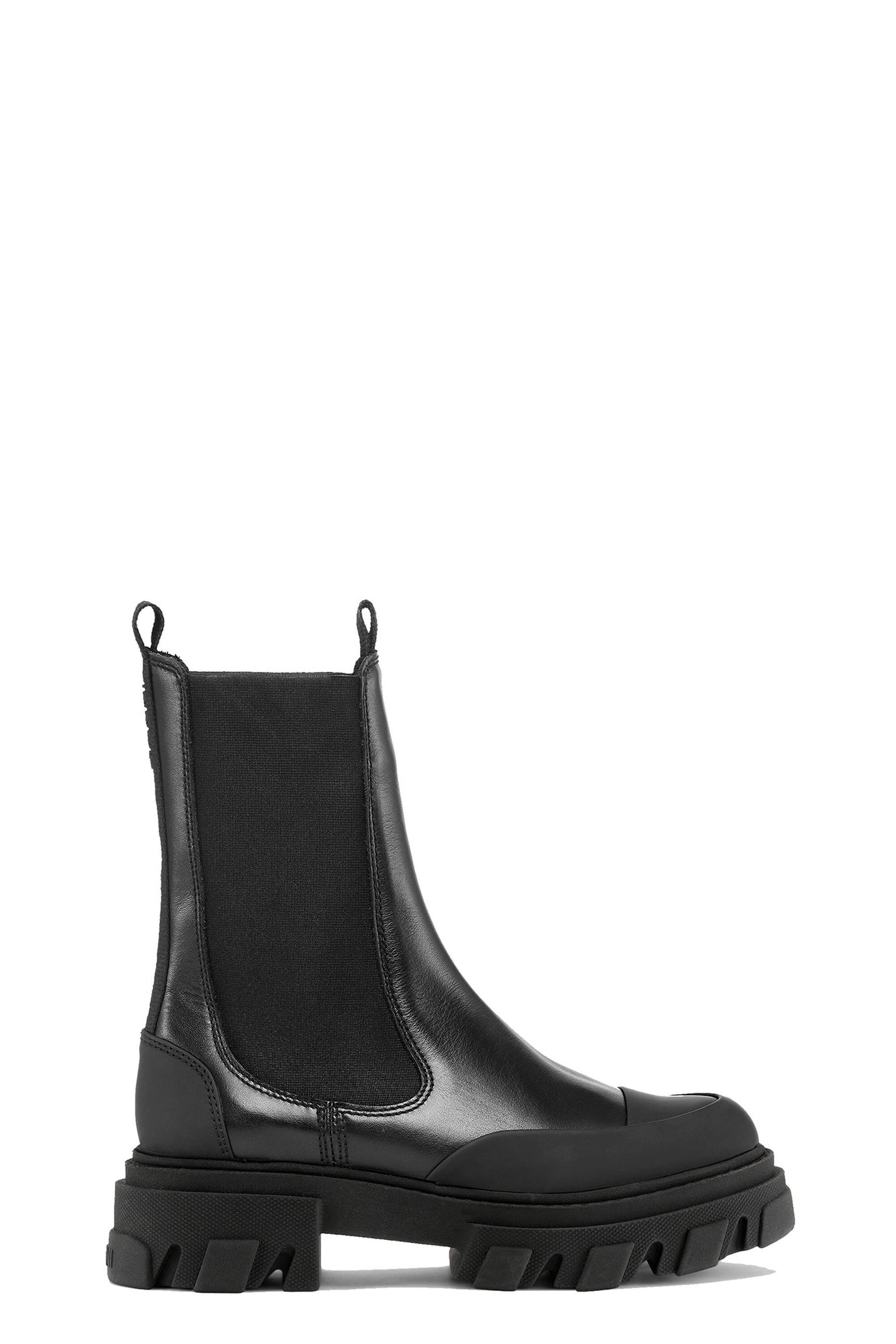 Black Stitch Cleated Mid Chelsea Boots product image