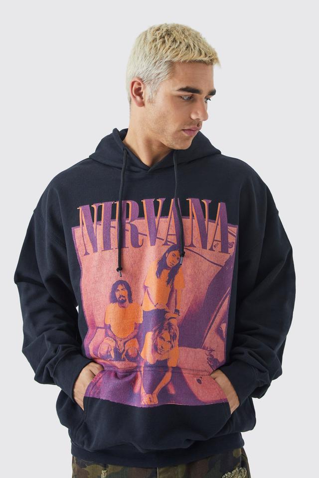 Oversized Niravana Band License Hoodie | boohooMAN USA Product Image