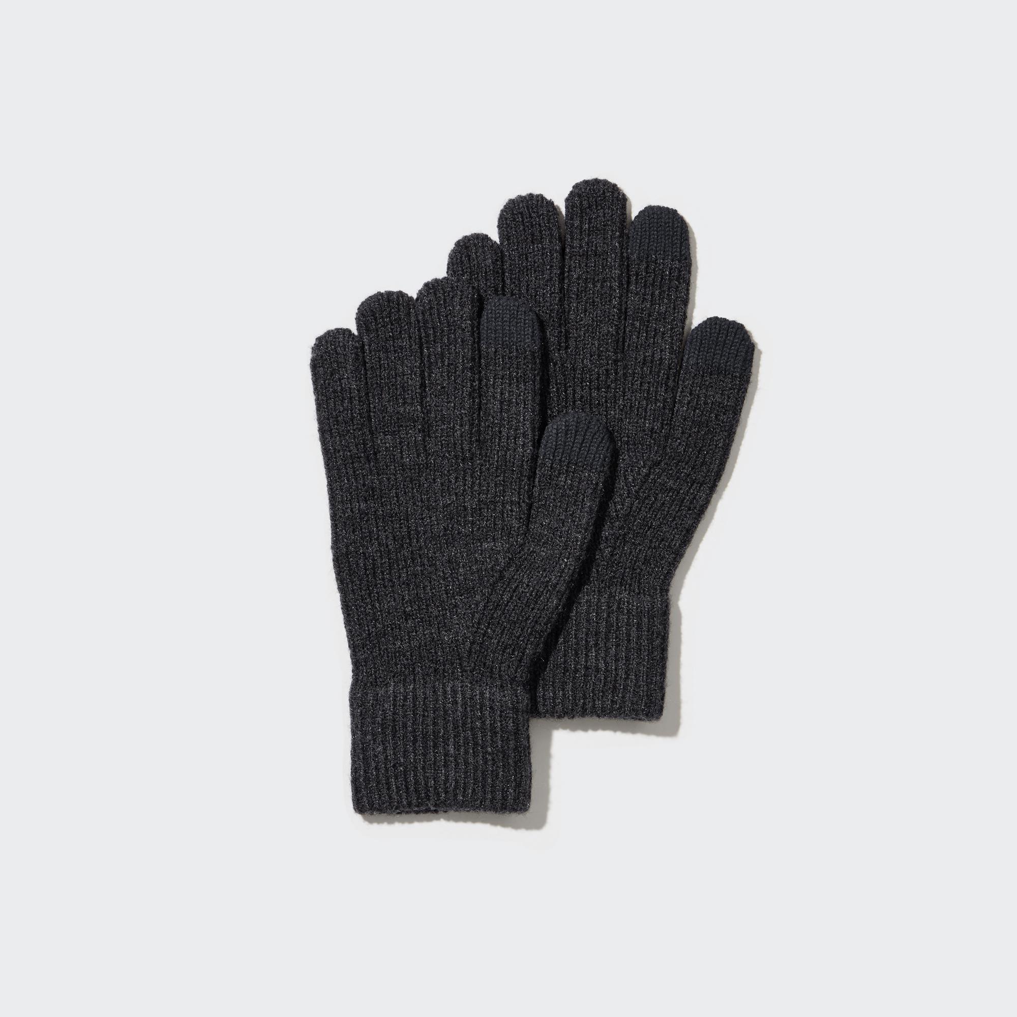 Heattech Knitted Gloves Dark Gray Medium UNIQLO US Product Image