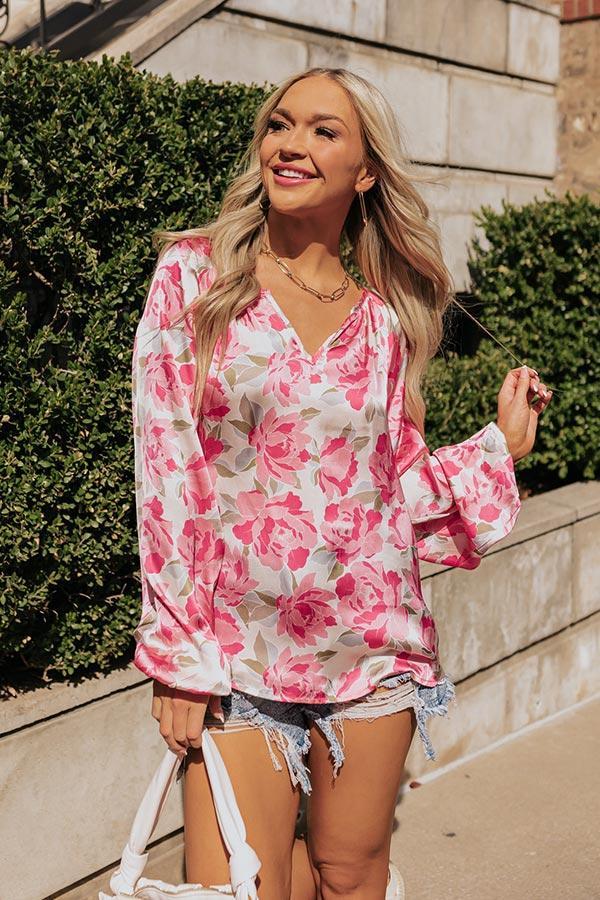 So Easy To Love Floral Top in Light Pink Product Image