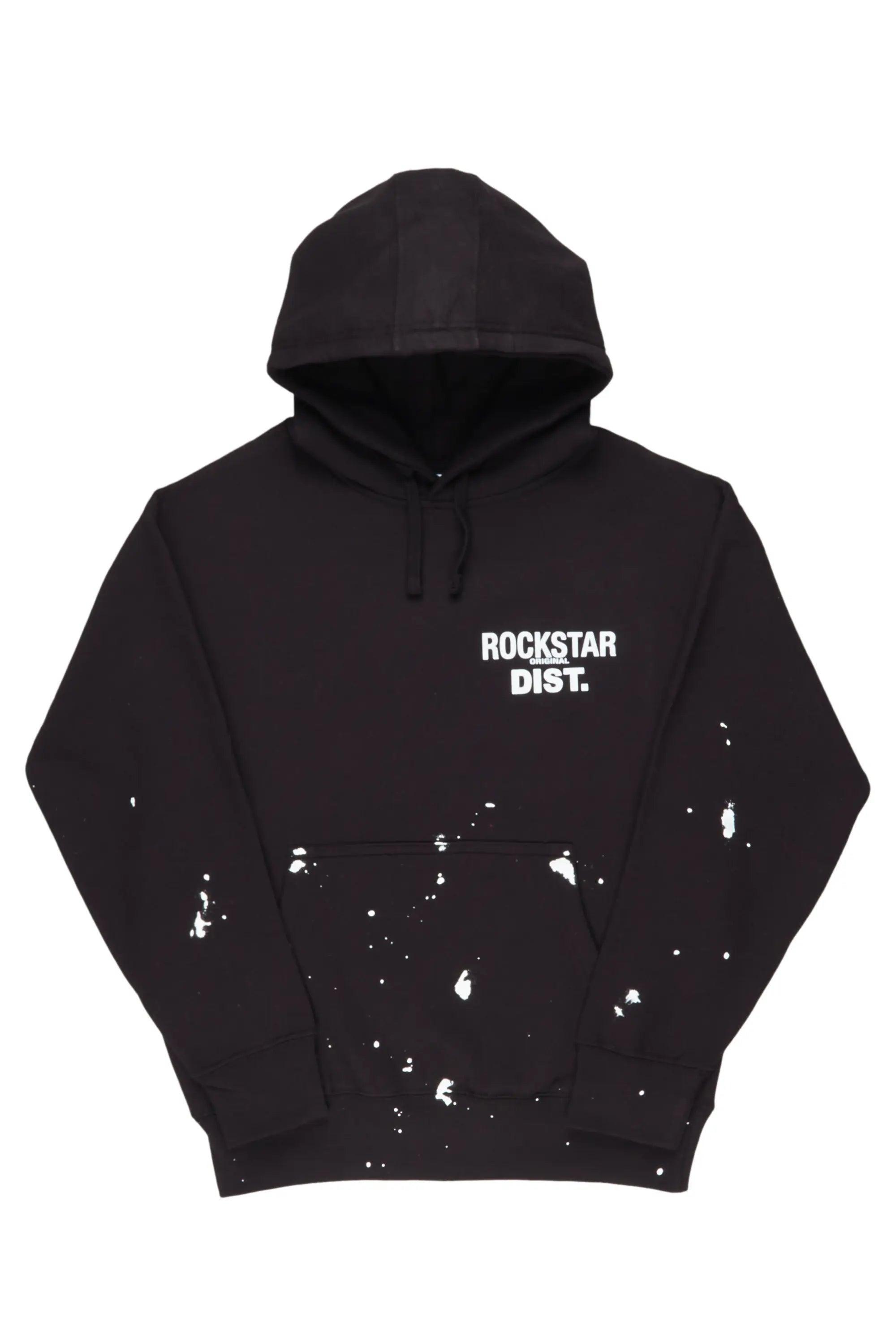 Raffer Black Graphic Hoodie Male Product Image