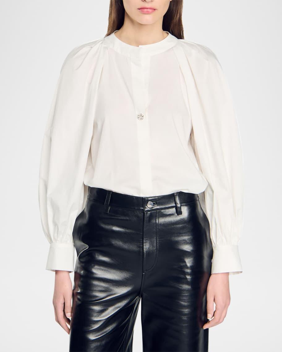 Sofiana Pleated Balloon-Sleeve Blouse product image