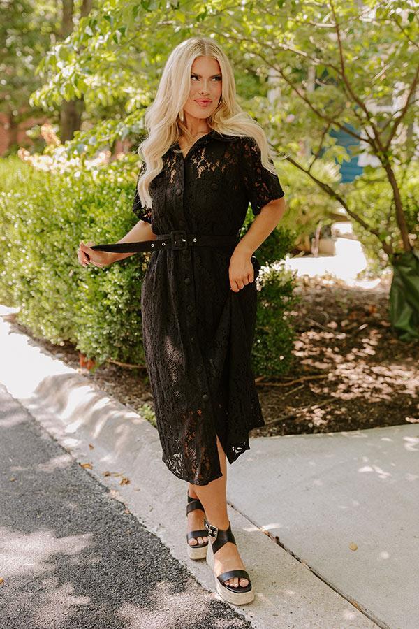 For The Love Of Lace Button Down Midi Curves Product Image