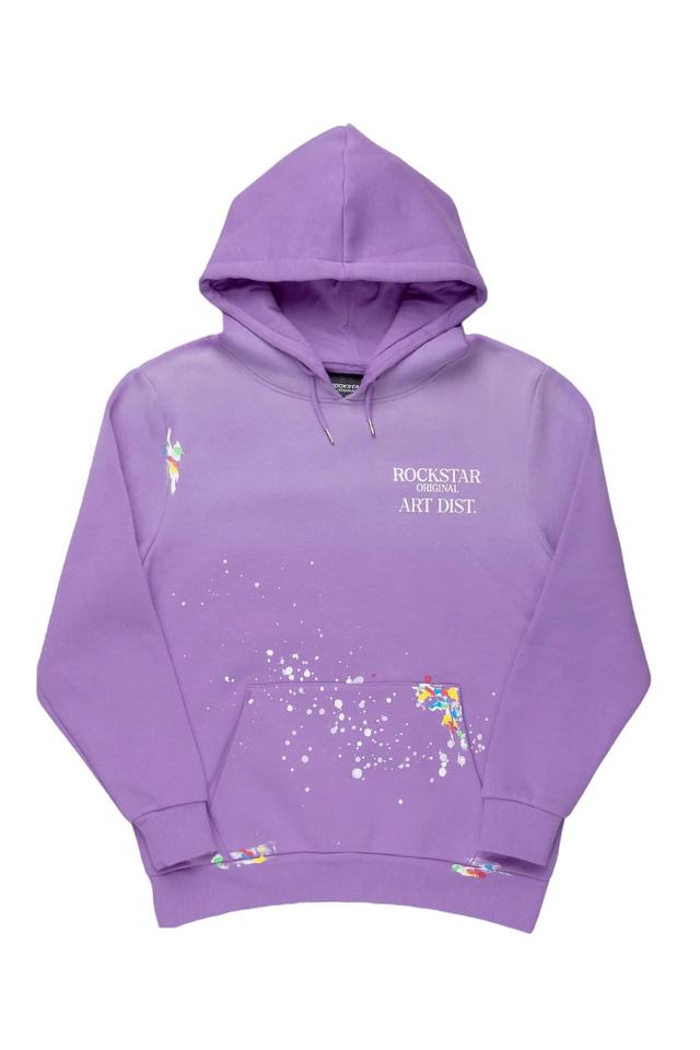 Rockstar Art Dist. Purple Graphic Hoodie Male Product Image