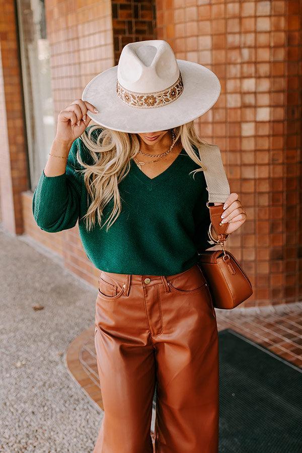 Cosmos and City Lights Sweater Top in Hunter Green Product Image