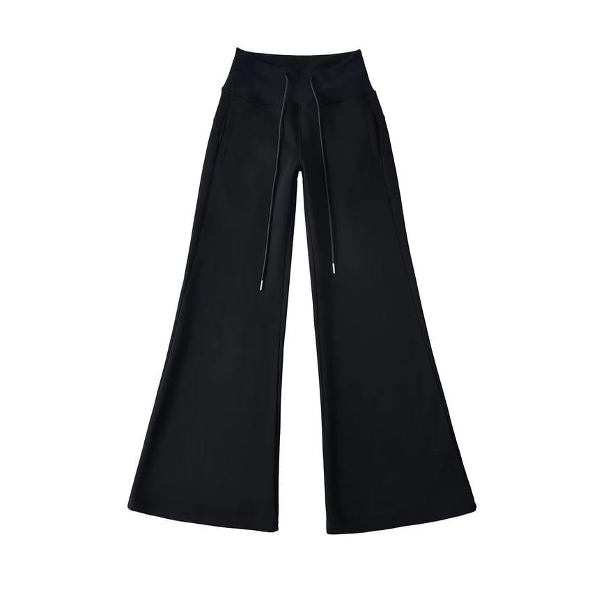 Drawstring Waist Plain Flared Sweatpants Product Image