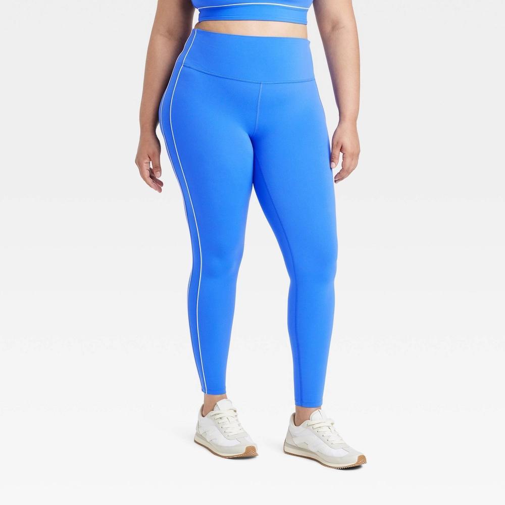 Women's Everyday Soft High-Rise Piped 7/8 Leggings - All In Motion™ Royal Blue S Product Image