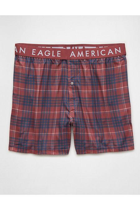 AEO Mens Plaid Ultra Soft Pocket Boxer Short Men's Product Image