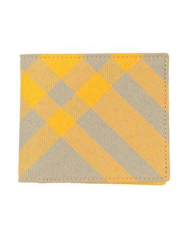 BURBERRY Man Wallet Yellow Size - Textile Fibers Product Image