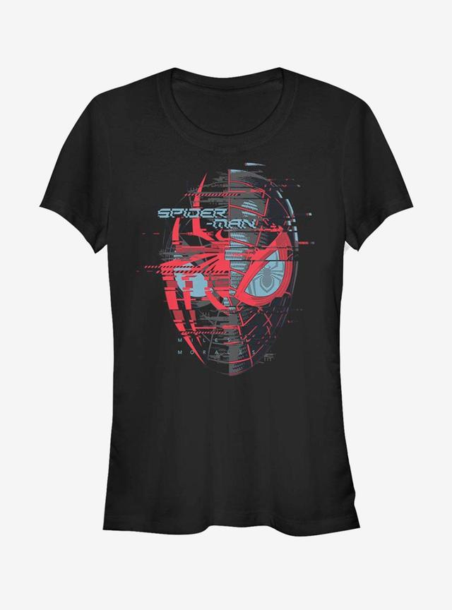 Marvel Spider-Man Miles Morales Glitch Mask Girls T-Shirt Product Image