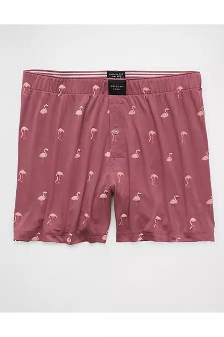 AEO Mens Flamingos Slim Knit Ultra Soft Boxer Short Mens Product Image