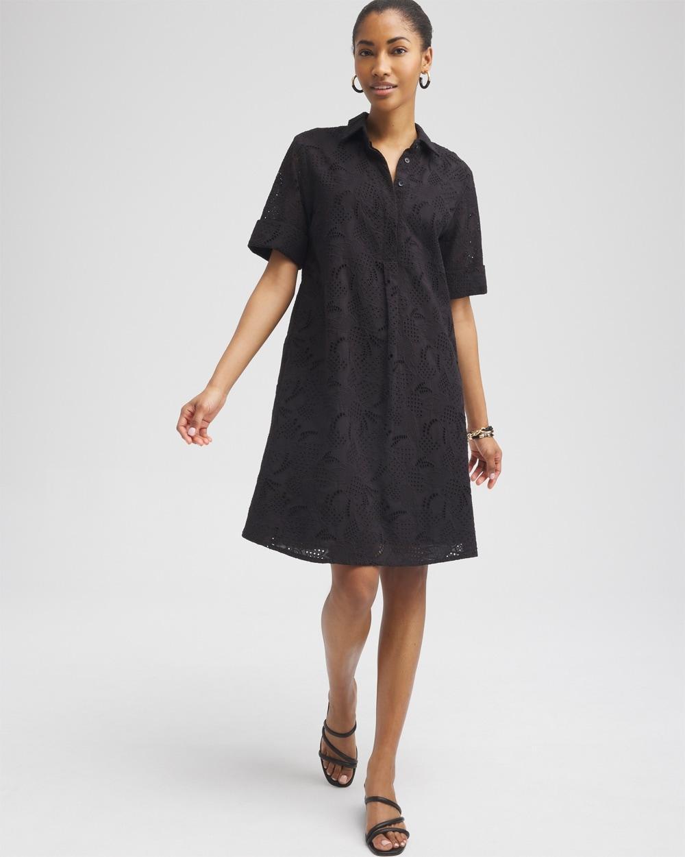 Eyelet Shirt Dress Product Image