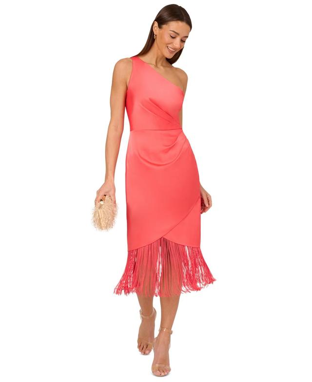 Women's Fringe One-Shoulder Midi Dress Product Image