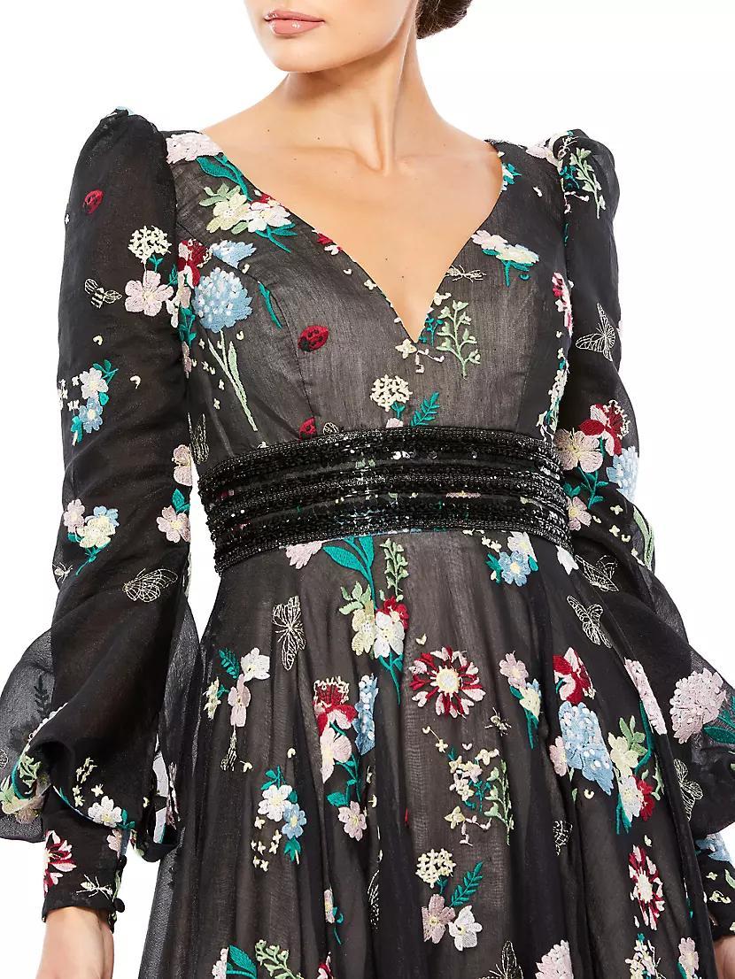 Floral Embroidered Gown Product Image