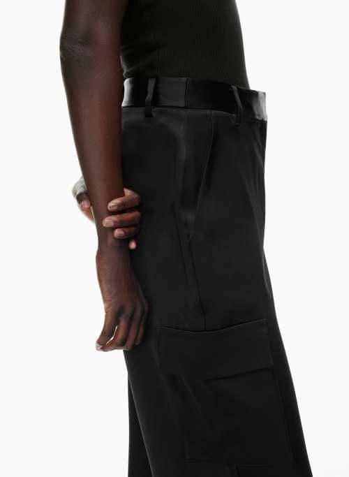 refined satin cargo pant Product Image