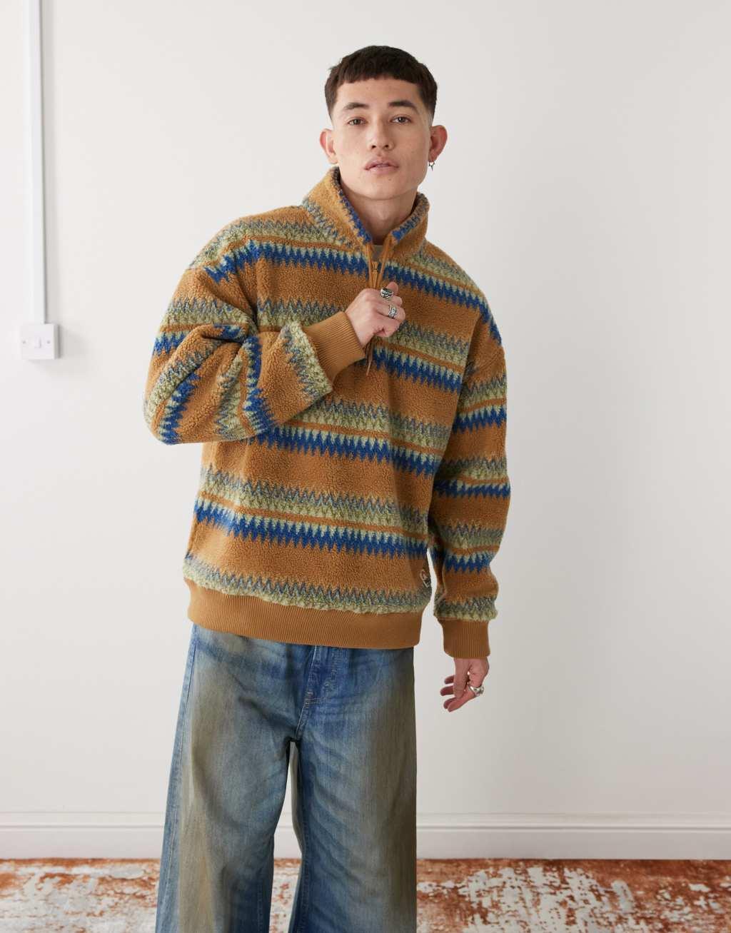 Deus Ex Machina dylan polar striped fleece in multi Product Image