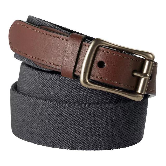 Big & Tall Lands End Elastic Surcingle Leather Trim Belt Green Moss Product Image