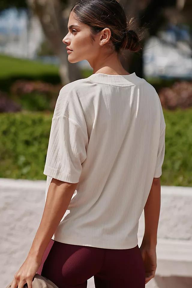 Varley Kasey Mock Placket Rib Tee Product Image