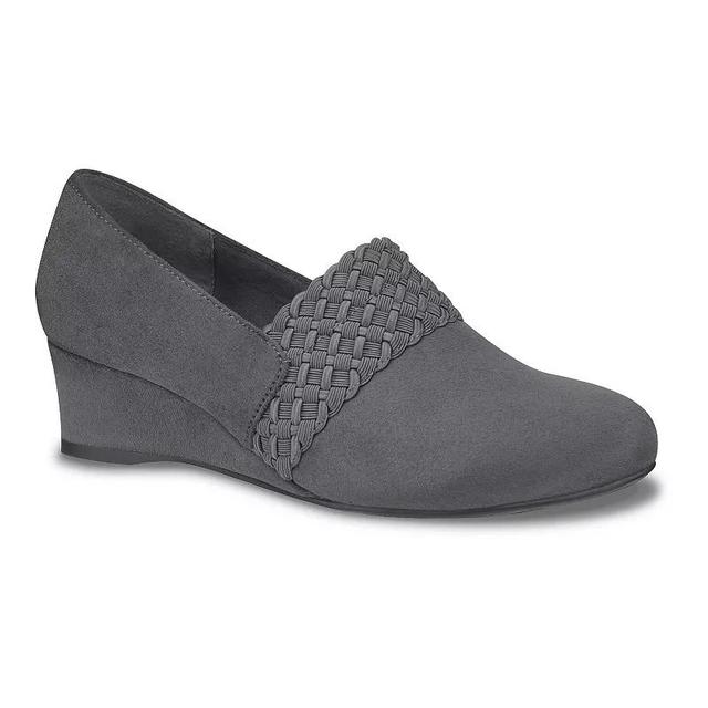 Impo Gerrie Memory Foam Womens Stretch Wedges Grey Product Image