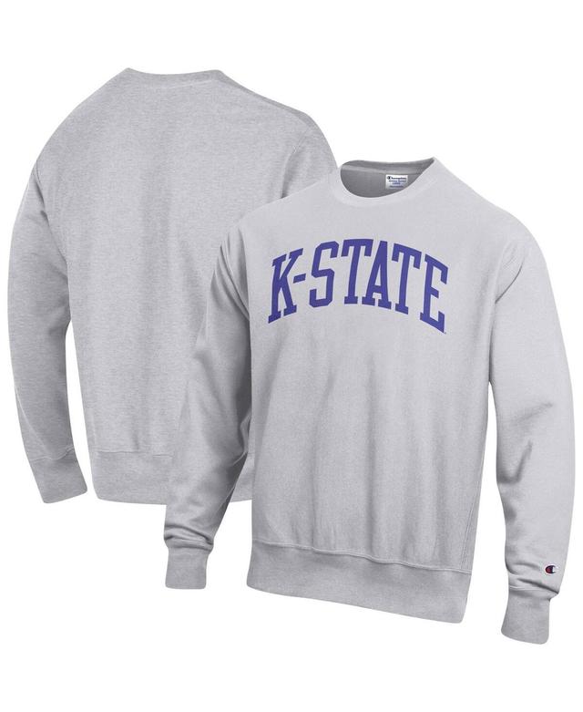 Mens Champion Heathered Gray Kansas State Wildcats Arch Reverse Weave Pullover Sweatshirt Product Image