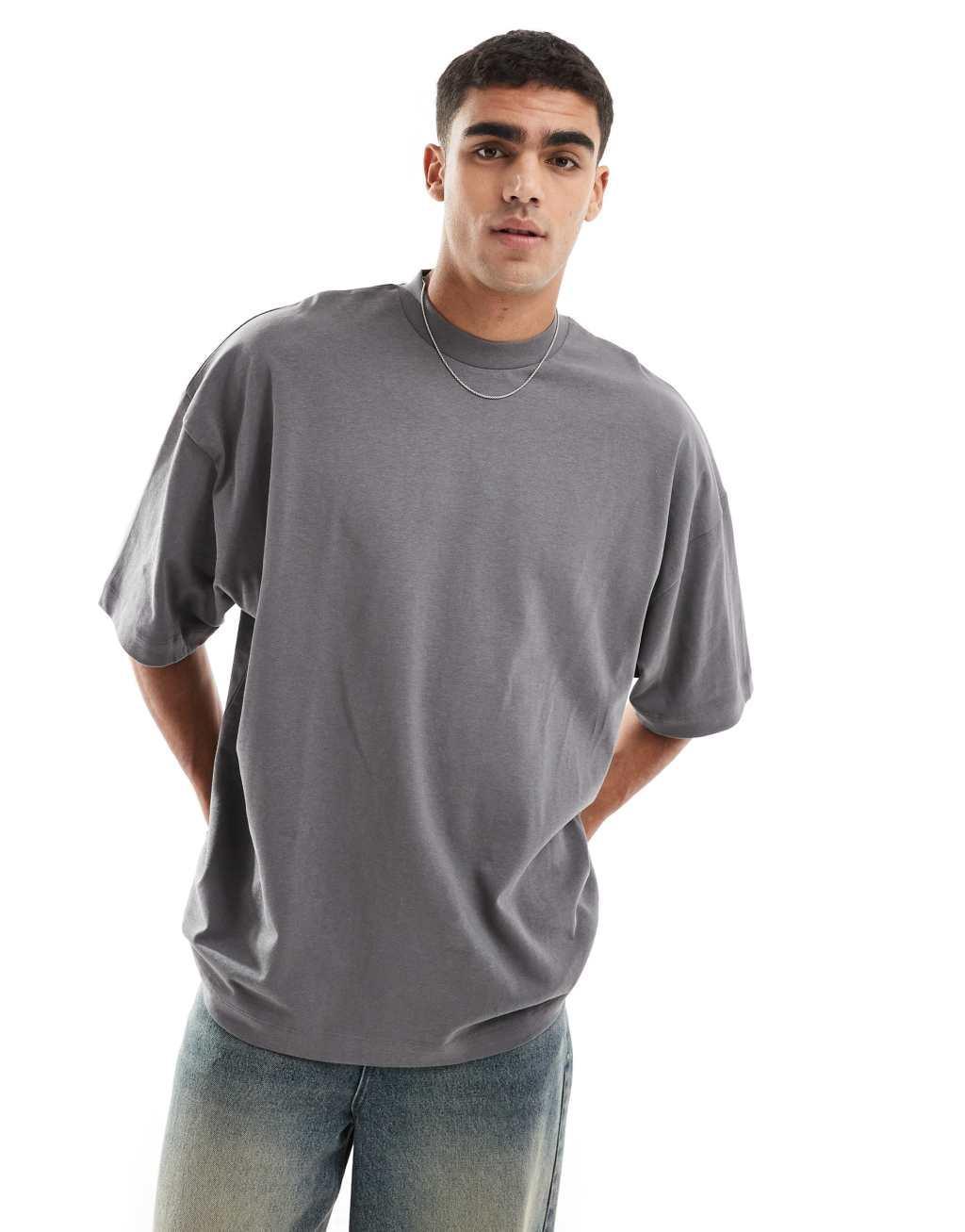 ASOS DESIGN extreme oversized t-shirt gray with skull back print Product Image