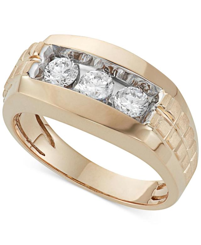 Mens Diamond Trinity Ring (1 ct. t.w.) in 10K Gold Product Image