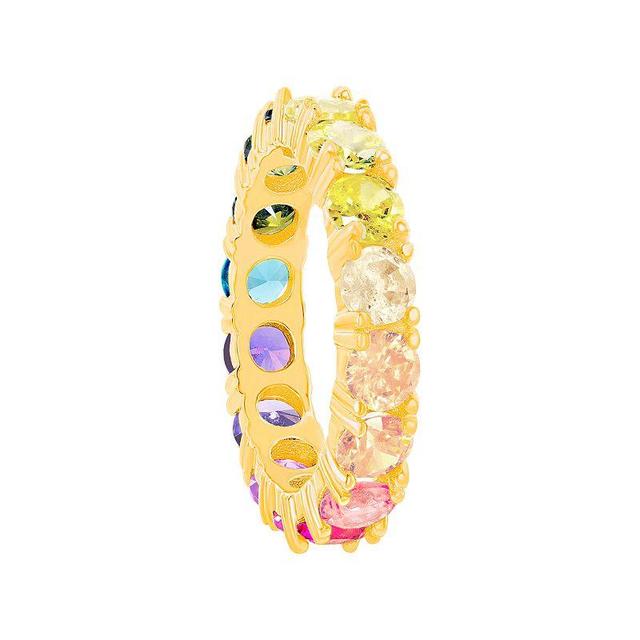 Sterling Silver Colorful Cubic Zirconia Eternity Ring, Womens Multicolor Product Image