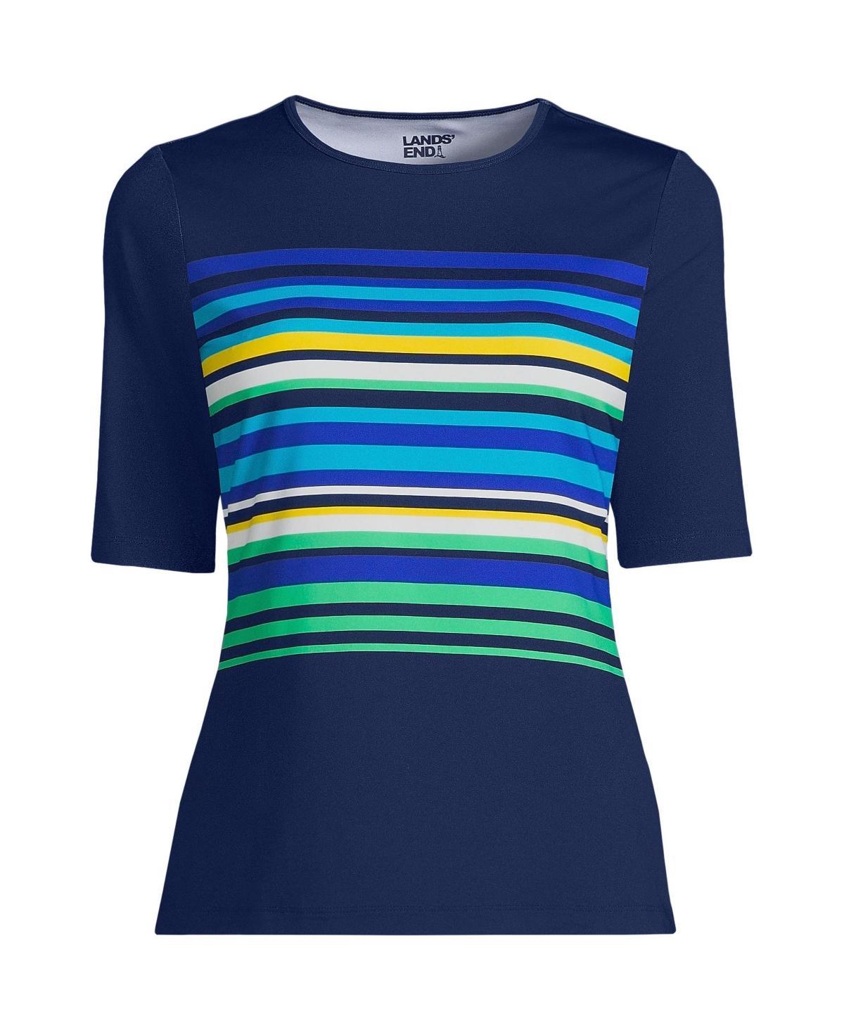 Womens Lands End UPF 50 Elbow-Sleeve Rash Guard Swim Tee Product Image