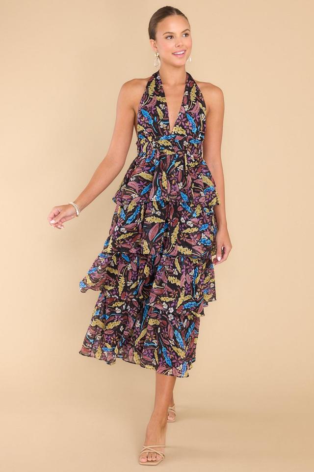 Lulua Black Multi Floral Maxi Dress Product Image