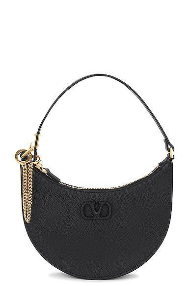 Valentino Garavani V Logo Signature Mini Hobo Bag Black.. Product Image