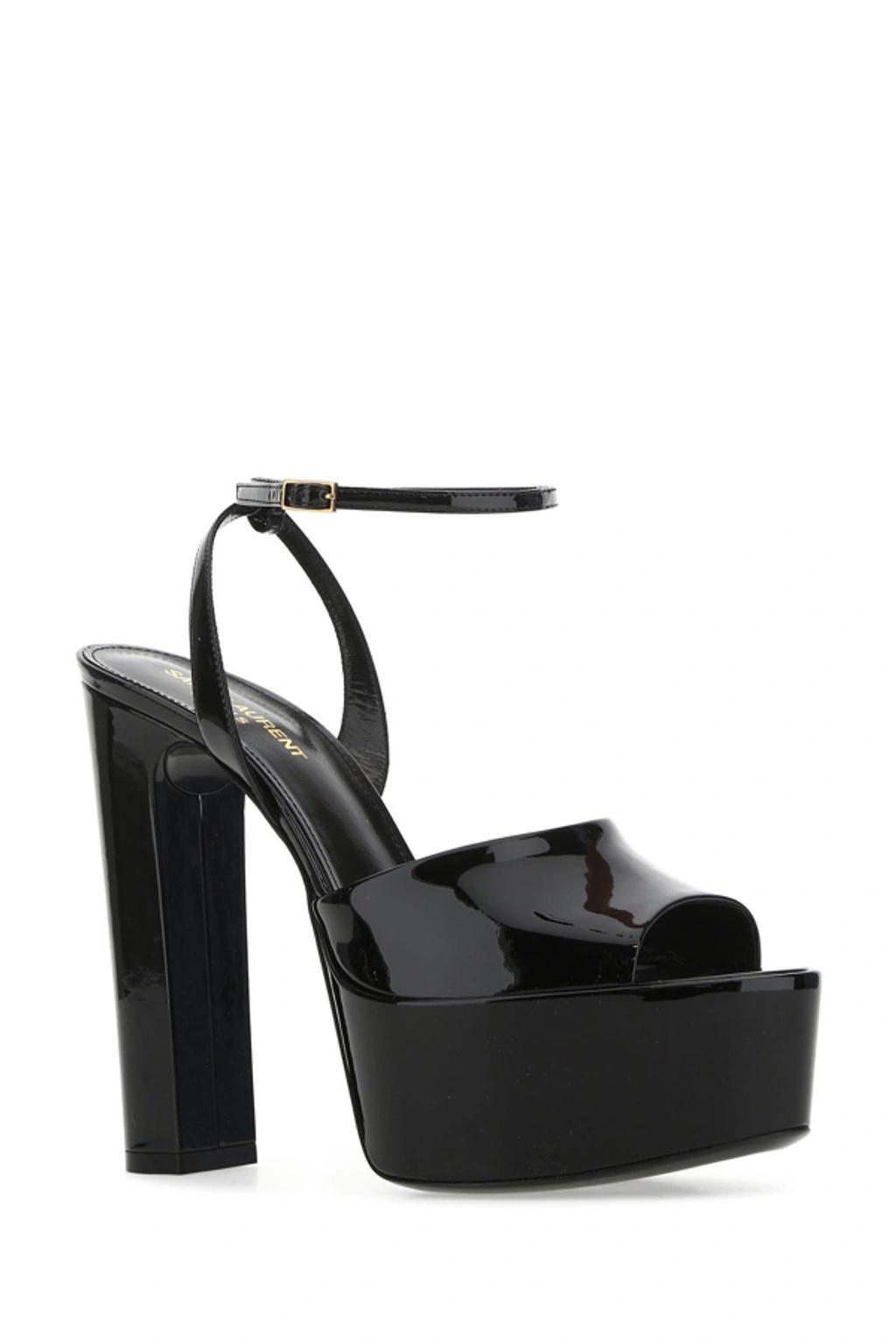 95mm Jodie Leather Platform Sandals In Black Product Image