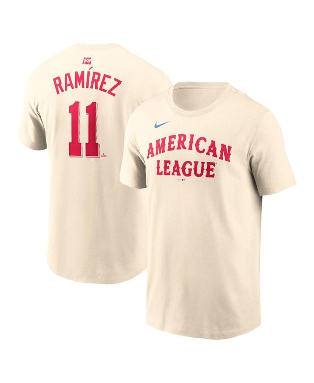 Nike Mens Jose Ramirez Cream American League 2024 Mlb All-Star Game Name Number T-Shirt Product Image