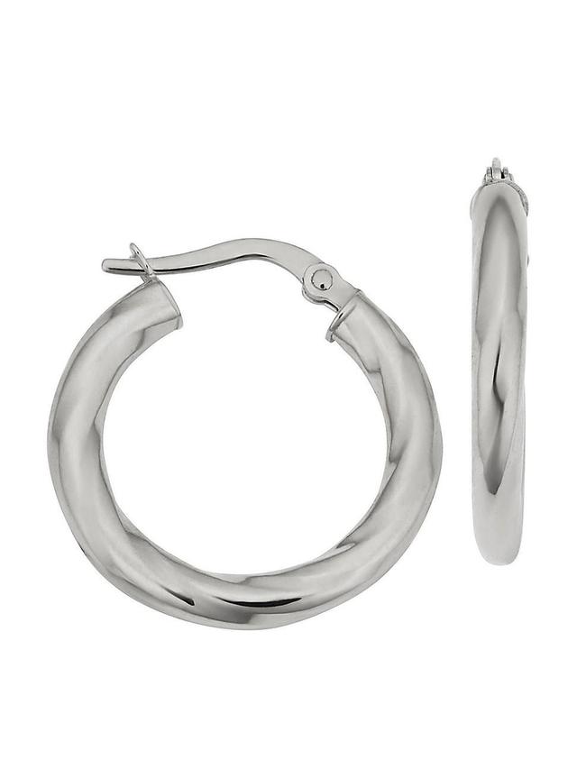 Womens 14K White Gold Goddess Hoops Product Image